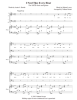 SATB - I Need Thee Every Hour