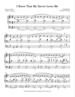I Know That My Savior Loves Me|Organ Accompaniment or Solo