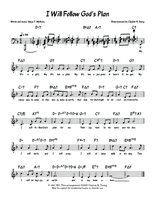 I Will Follow God's Plan |Jazz Reharm Lead Sheet