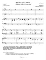 I Believe in Christ - SATB & Simplified Organ