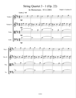"String Quartet 3 - 1 (Op.22) In Memoriam 9/11/2001"