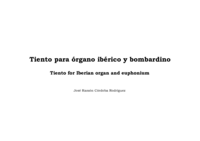 Tiento for Iberian organ and euphonium