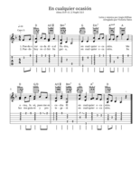 En cualquier ocasión en guitarra