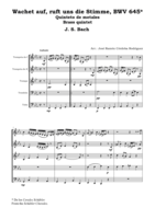 Wachet auf, ruft uns die Stimme, BWV 645. Brass quintet.